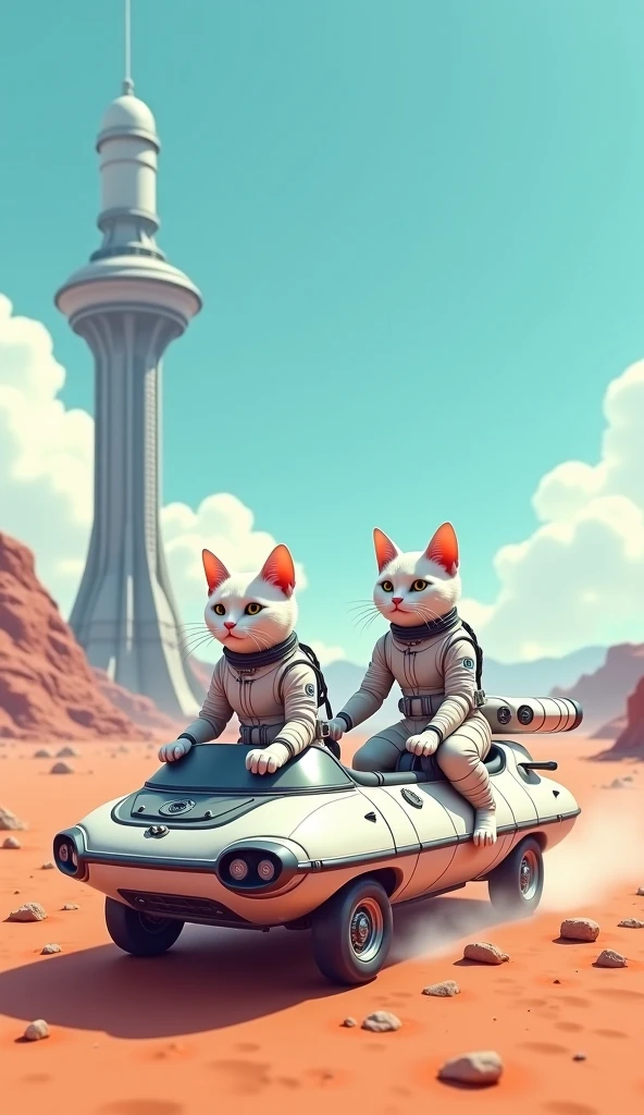 (masterpiece, Highest quality, 8k, Sharp focus, Depth of written boundary, Best Shadow, Perfect lighting, High resolution, Realistic skin texture, ultra-detailed background, detailed), Anime Style, human cats with white and silver space outfit, At the space station, they are advance human cat that live in the space as space colony, Cyberpunk Theme,  Cyberpunk spaceship.