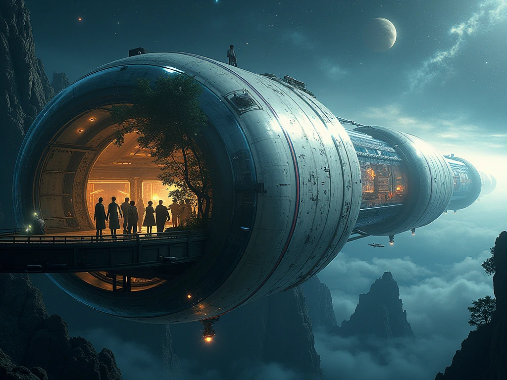 Space Fantasy、(o&#39;neil　A huge cylinder-shaped space colony),