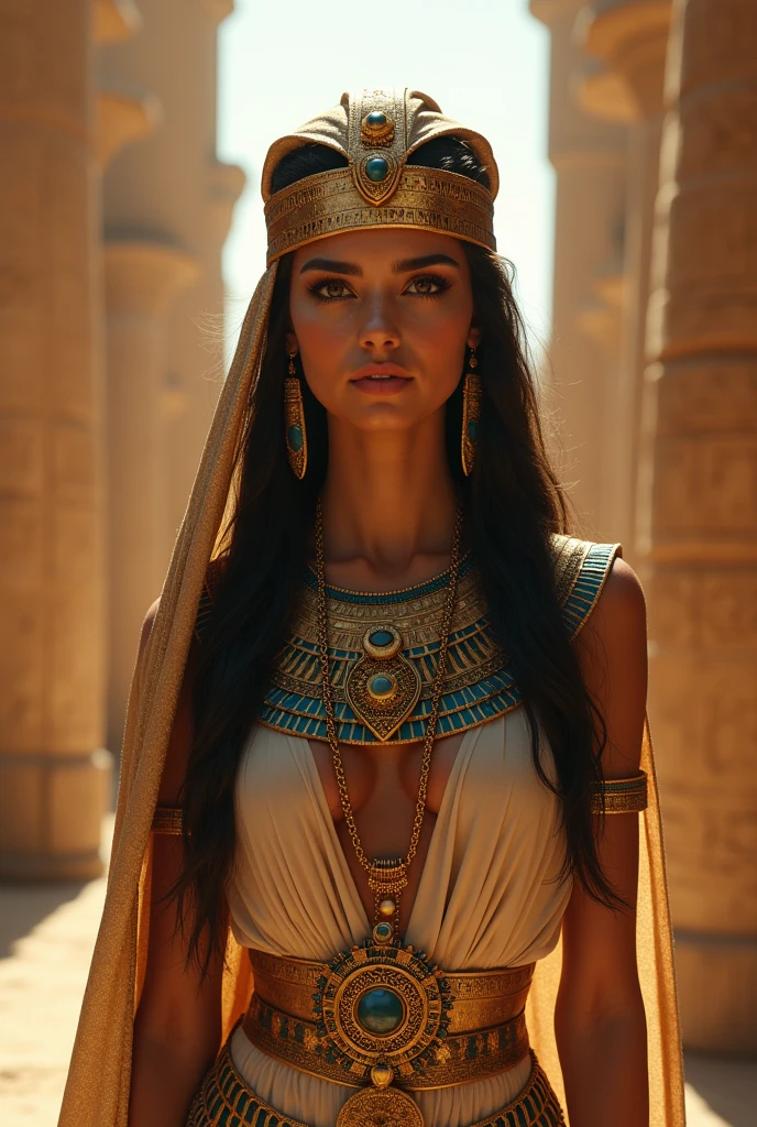 irina_meier, <lora:IrinaMeierXL:1>,((cosplay, cleopatra)), egyptian temple, realistic, ((sharp face, detailed face, realistic face, naturtal skin, realistic skin, detailed skin, pores, detailed eyes,realistic eyes)),, (masterpiece, best quality, ultra-detailed, best shadow), high contrast, (best illumination), ((cinematic light)), colorful, hyper detail, dramatic light, intricate details, (1 girl, solo) , ultra detailed artistic photography, dreamy, backlit, shadows, ultra high definition, 8k, ultra sharp focus, ultra high quality model, soft lighting, film photography, analogue photography, hyperrealism,