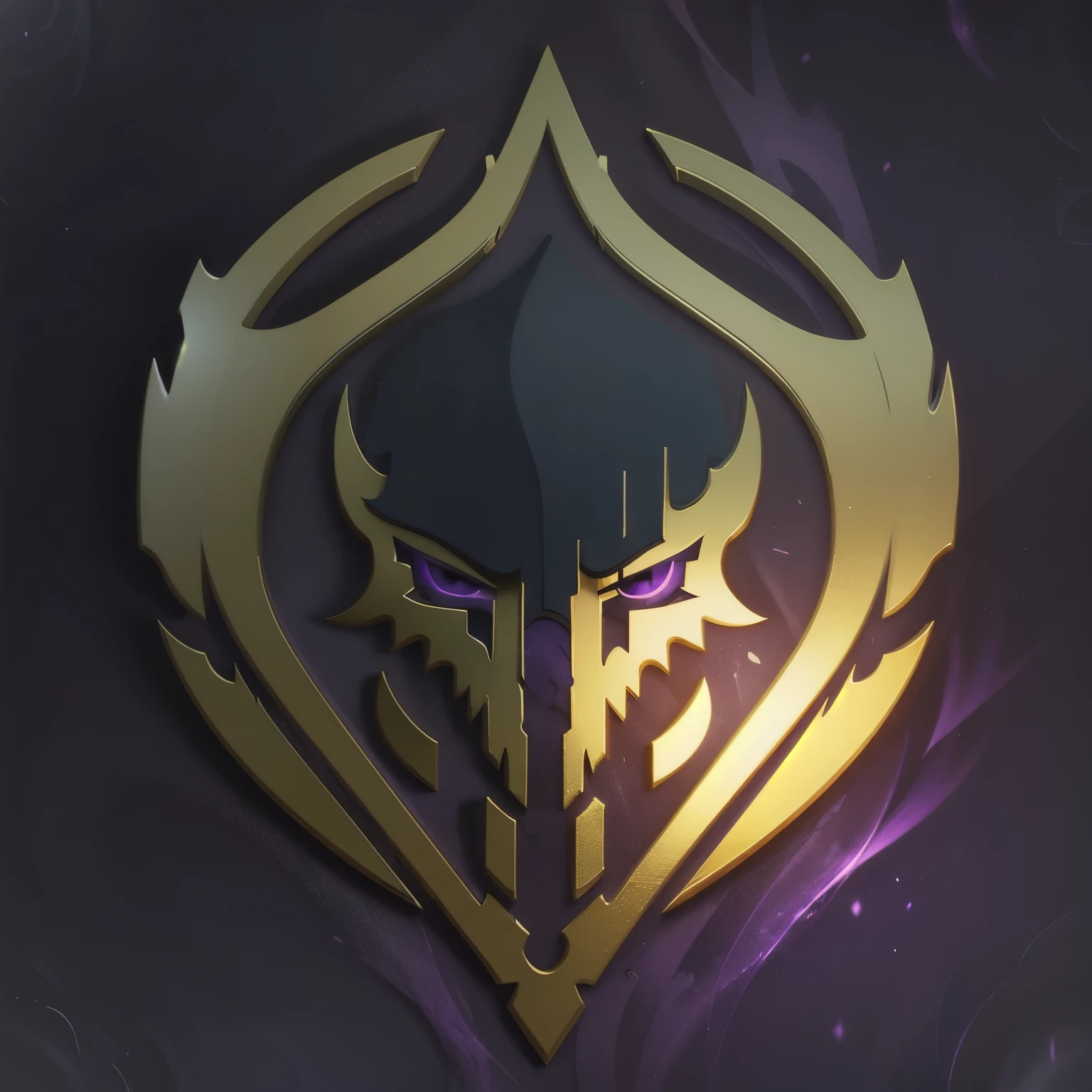 A logo with a very simple eye for a death faction in an RPG world, death emblem , only black color /dark purple,, calm, chic, symmetrical, elegant, high quality, Art work, Cinematic