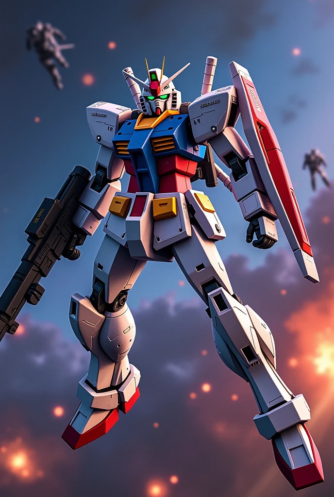 Assault on Gundam and fight fiercely in space