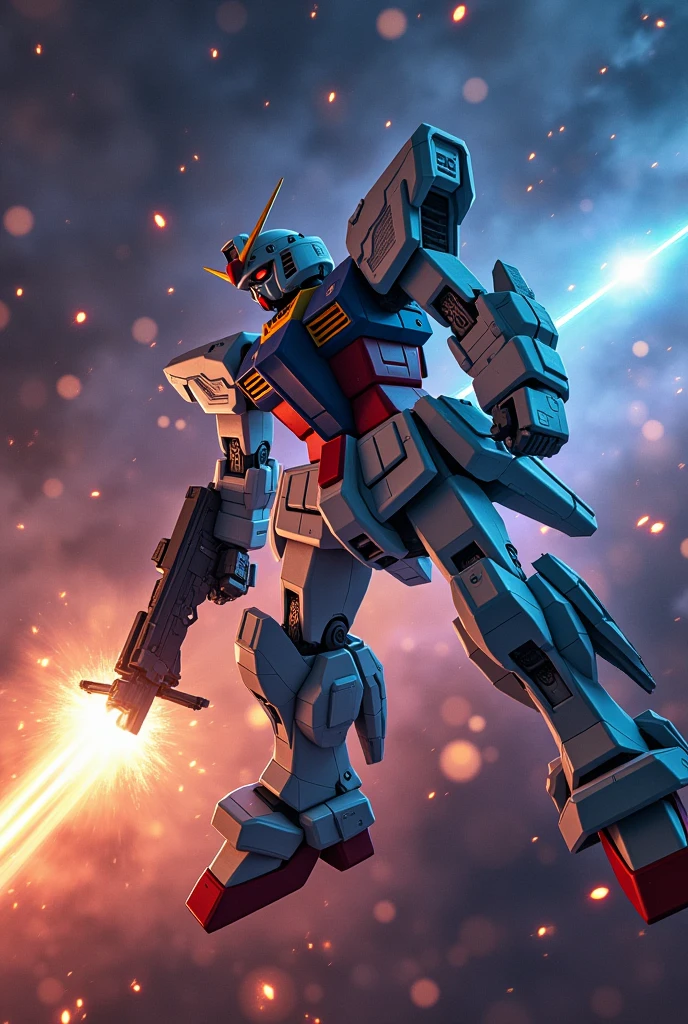 Assault on Gundam and fight fiercely in space