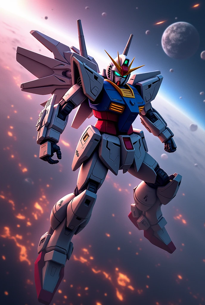 Assault on Gundam and fight fiercely in space