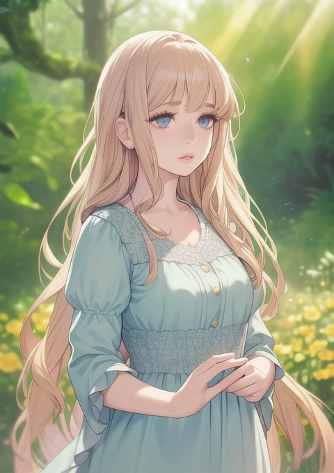 a beautiful young woman in a serene garden, elegant floral dress, long flowing hair, peaceful expression, surrounded by lush greenery and vibrant flowers, natural sunlight, intricate botanical details, cinematic composition, soft pastel color palette, delicate and dreamy atmosphere, (best quality,4k,8k,highres,masterpiece:1.2),ultra-detailed,(realistic,photorealistic,photo-realistic:1.37),highly detailed face, beautiful detailed eyes, beautiful detailed lips, extremely detailed eyes and face, long eyelashes