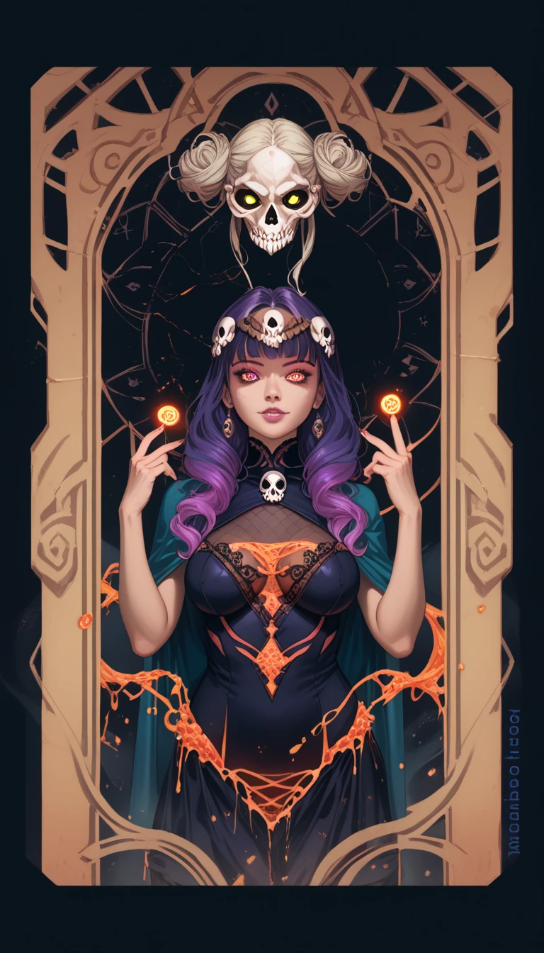 A painting of a woman with many skulls and withing enternal biology coiling in and out of 
 her head, pop surrealism art style, Pop Surrealism, hyper surreal, Psychedelic surrealist art, &#39;Lost in a lucid nightmares, surreal drawing, maximism detailed art, hyper-realistic eyes, macbre Art, Illusion surrealist art, surreal illustration, hyper detailed surrealism, horror surreal art, pj crook+Broms distinctive art style, anotomic deformity, open cranial plates, corrosive textures, slick wet textures, bone cavities open and spilling disease parasitic invasive.