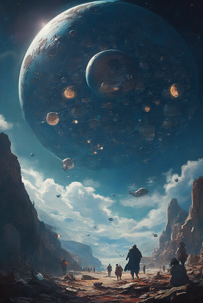 illustration,giant space colony、The Great Space Immigrant Fleet,space colony,
