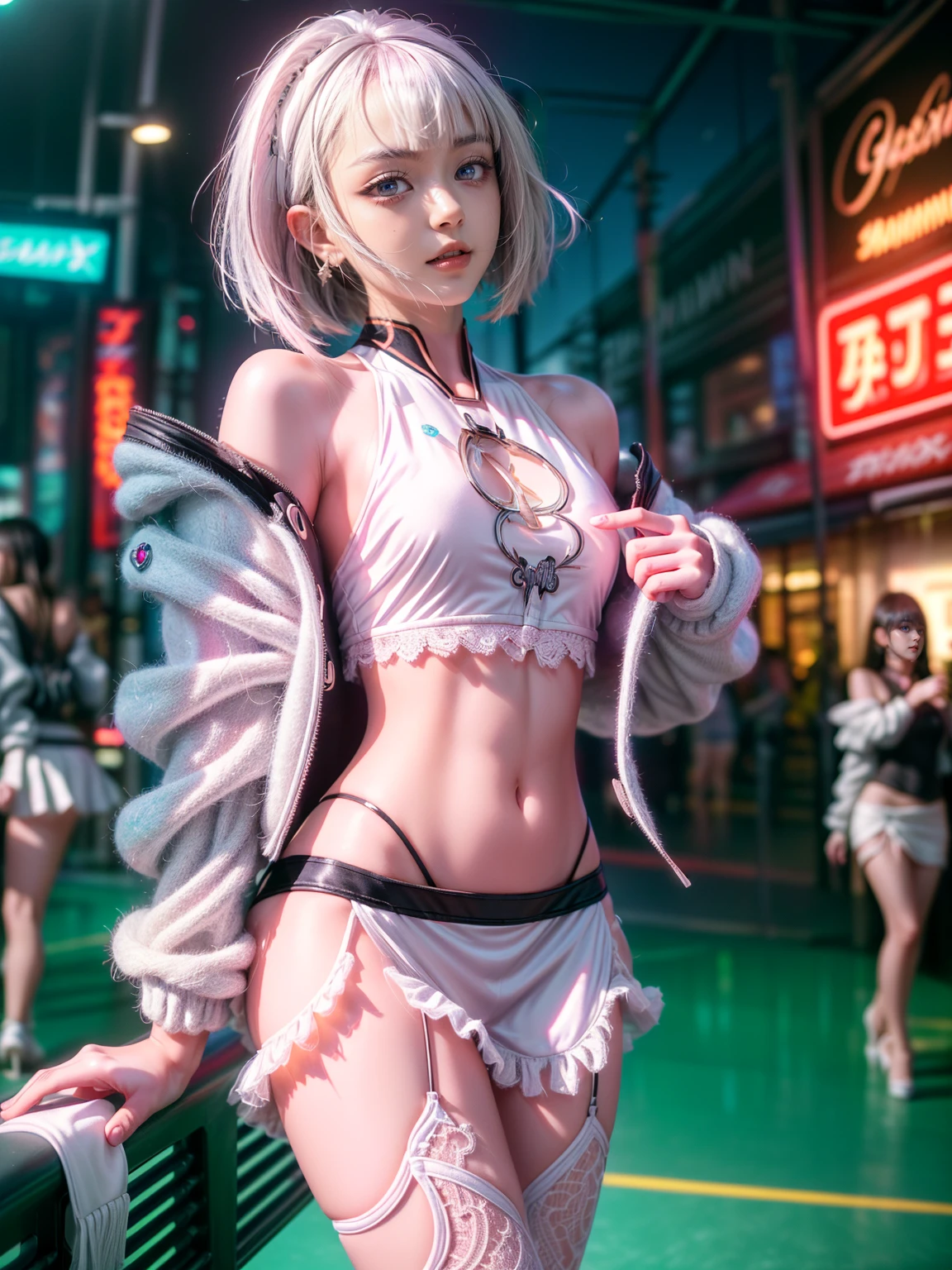 ((NSFW:-1)), (((nipple:-0.99))), ((Acutance:0.85)), (((from below)), The Sky takes up more than third of the composition ) . The background is the downtown area at (Twilight:1.4), (((Red-dyed clouds above hed:1.3))), { (many colorful Lights:1.2) | lens flare | Burning | heyz | (luminous Particles) | Mystic sight } . (Masterpiece:1.2) of professional Analog photo with Hasselblad, (((realistic and photorealistic with touch of rawness:1.37))), physically-based 3D rendering with ultra-detailed. ((( A KAWAII girl in WHITE Fundoshi, at Hakata Gion Ymakasa Festival ))) . (((from below:1.2, underboob, bokeH))), Assfocus and she looking ahead .