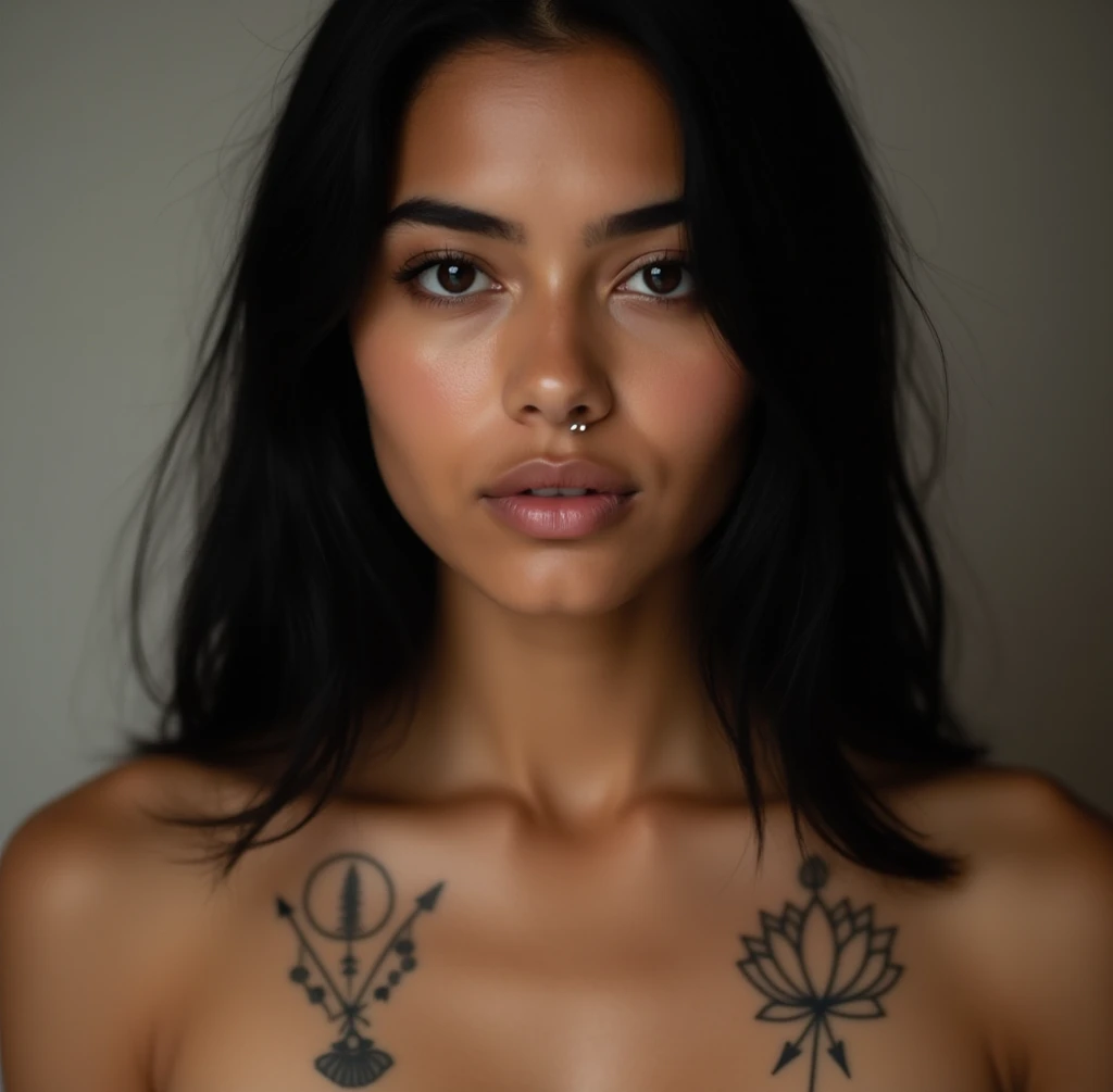 12 years old children, features, gorgeous cute Argentinian girl, smirk, freckles, (dark skin:1.6), polaroid photo, japan, highres, highest quallity, illustration, ultra detailed, (detailed face), (detailed eyes), soft lighting, best quality, hazy glow, dreamy atmosphere, hyper detailed, masterpiece, 1girl, solo, silver hair, green eyes, knitwear, luminous eyes, medium breasts, (colorful), cowboy shot, from below, outdoors, morning, clouds, tall buildings in background, industrial, public transportation, , concrete buildings, concrete, sidewalk, busy, trees, autumn, falling leaves,, famous beautiful , good young girl, (masterpiece:1.0),(best_quality:1.0), ultra high res,4K,ultra-detailed, photography, 8K, HDR, highres, absurdres:1.2, Kodak portra 400, blurry background, bokeh, lens flare, (vibrant_color:1.2),professional photograph, (the_tattoo:1.4), (beautiful_face:1.5),(narrow_waist). --v 6