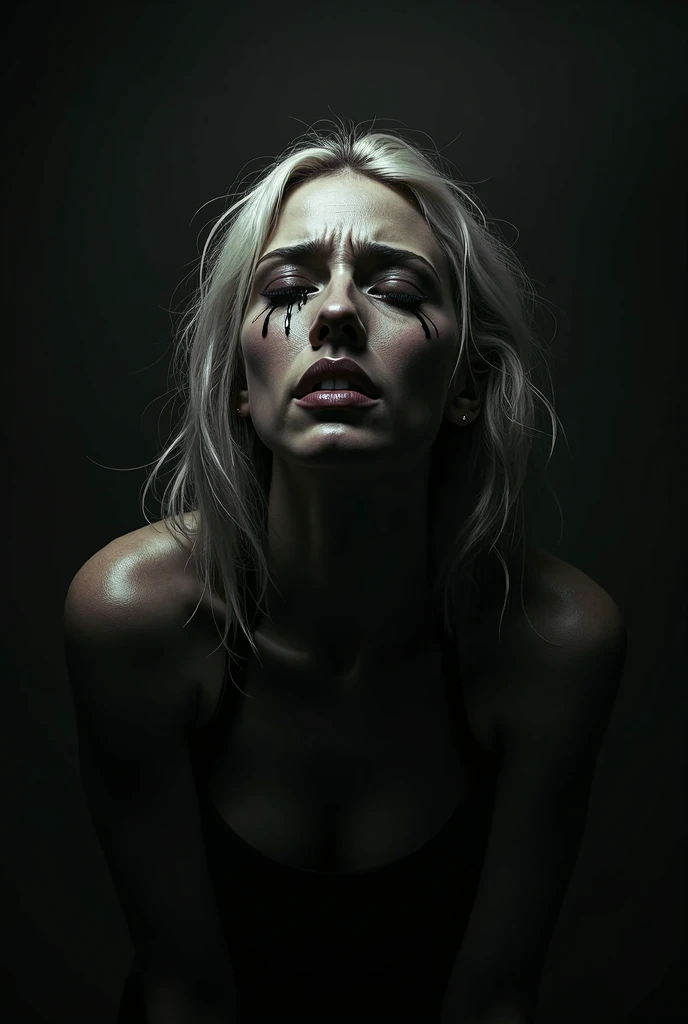 Lady Gaga Dark style heart cry In a night field 