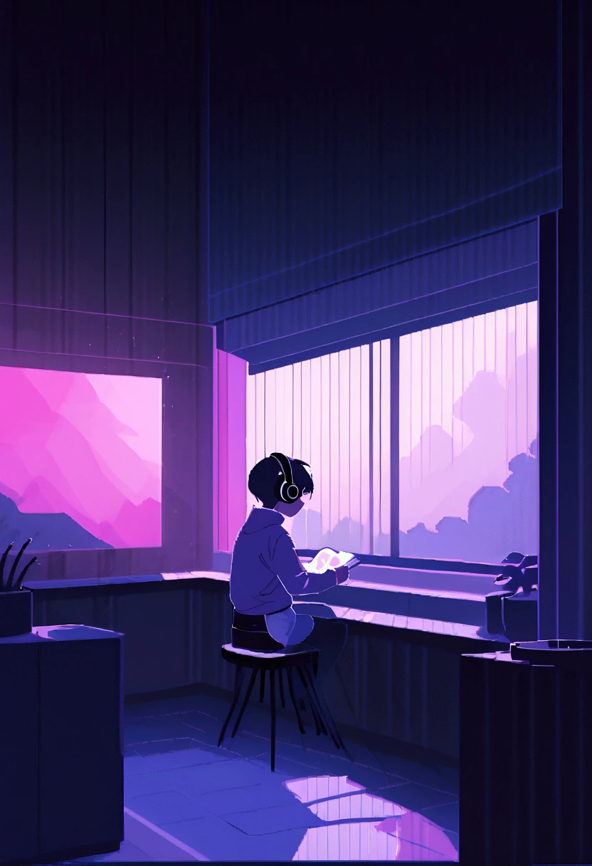 (zero), asian big male teenager wearing diapers studying in room, short black hair, brown eyes, Reading a book, Wear headphones, ,night lighting, Neon scenery on a rainy day,Analog Color Theme, Lo-fi Hip Hop , review, flat, 2.5D ,Draw a line, Ink painting, Large slope, Watercolor, Goosh Colors, Studio Ghibli style, Great colorful, Outerton, Synthwave, Lofi Art,90s Style,Old Texture, amplitude,90s vibe, Tabletop, Great technology,