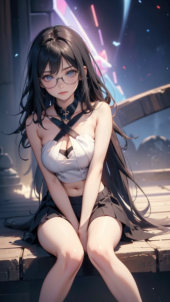 anime girl with glasses and a bra top posing in front of a window, seductive anime girl, Beautiful charming anime teen, attractive anime girl, anime moe art style, with glasses, beautiful anime high school girl, anime girls, a surreal , anime girl, anime best girls, beautiful anime girl, pretty anime girl, surreal