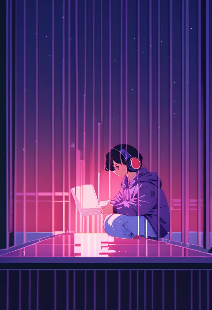 (zero), asian big male teenager wearing diapers studying in room, short black hair, brown eyes, Reading a book, Wear headphones, ,night lighting, Neon scenery on a rainy day,Analog Color Theme, Lo-fi Hip Hop , review, flat, 2.5D ,Draw a line, Ink painting, Large slope, Watercolor, Goosh Colors, Studio Ghibli style, Great colorful, Outerton, Synthwave, Lofi Art,90s Style,Old Texture, amplitude,90s vibe, Tabletop, Great technology,