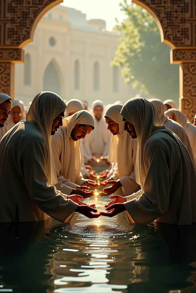 Drinking water together Islam With several people 