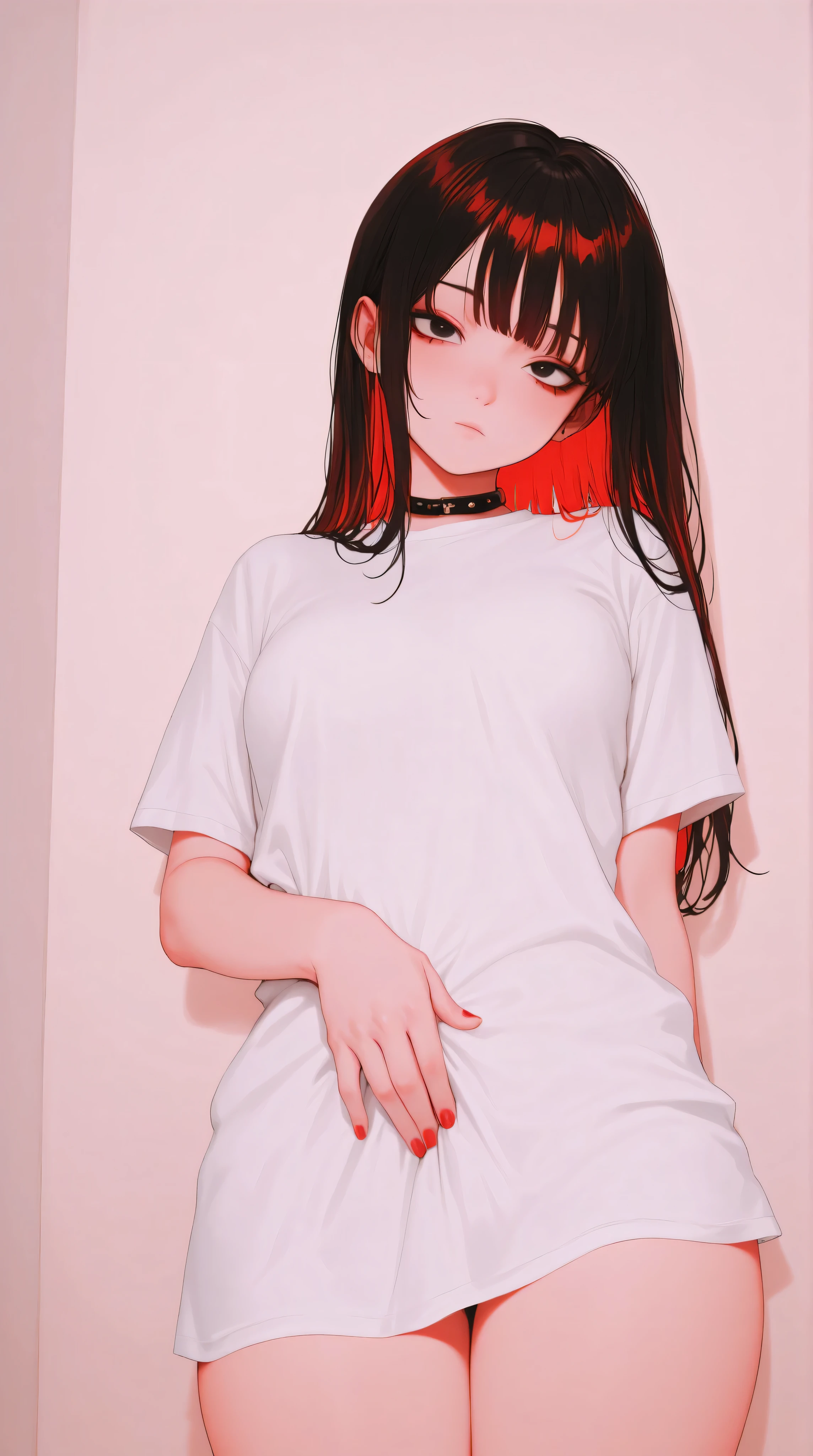 Kizi,Highly detailed, Amazing work,Vitreous luster,((clean backdrop)),In black,(((red colors))),white color,Best quality at best,clean backdrop。goth,