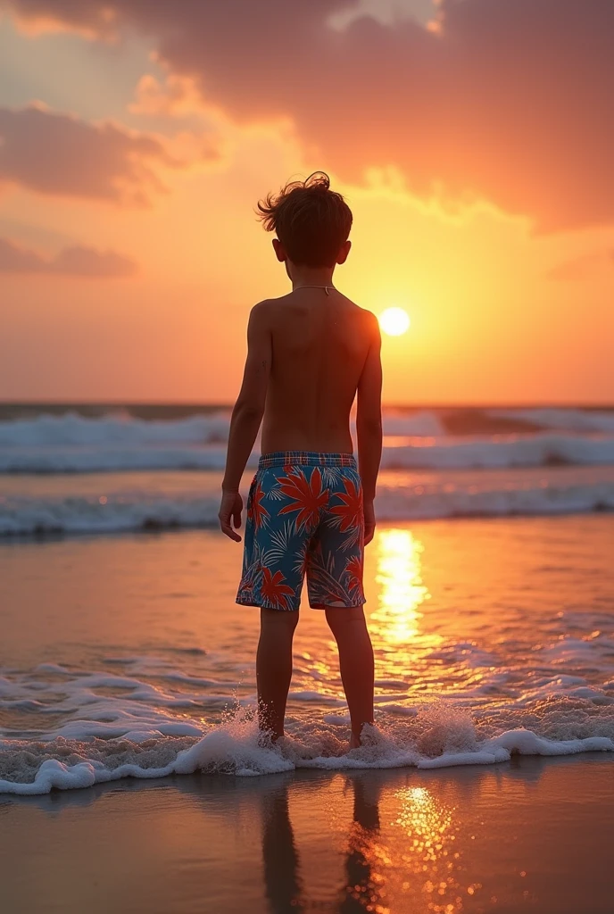 A boy stand front of sea and think about future he is entrepreneurs