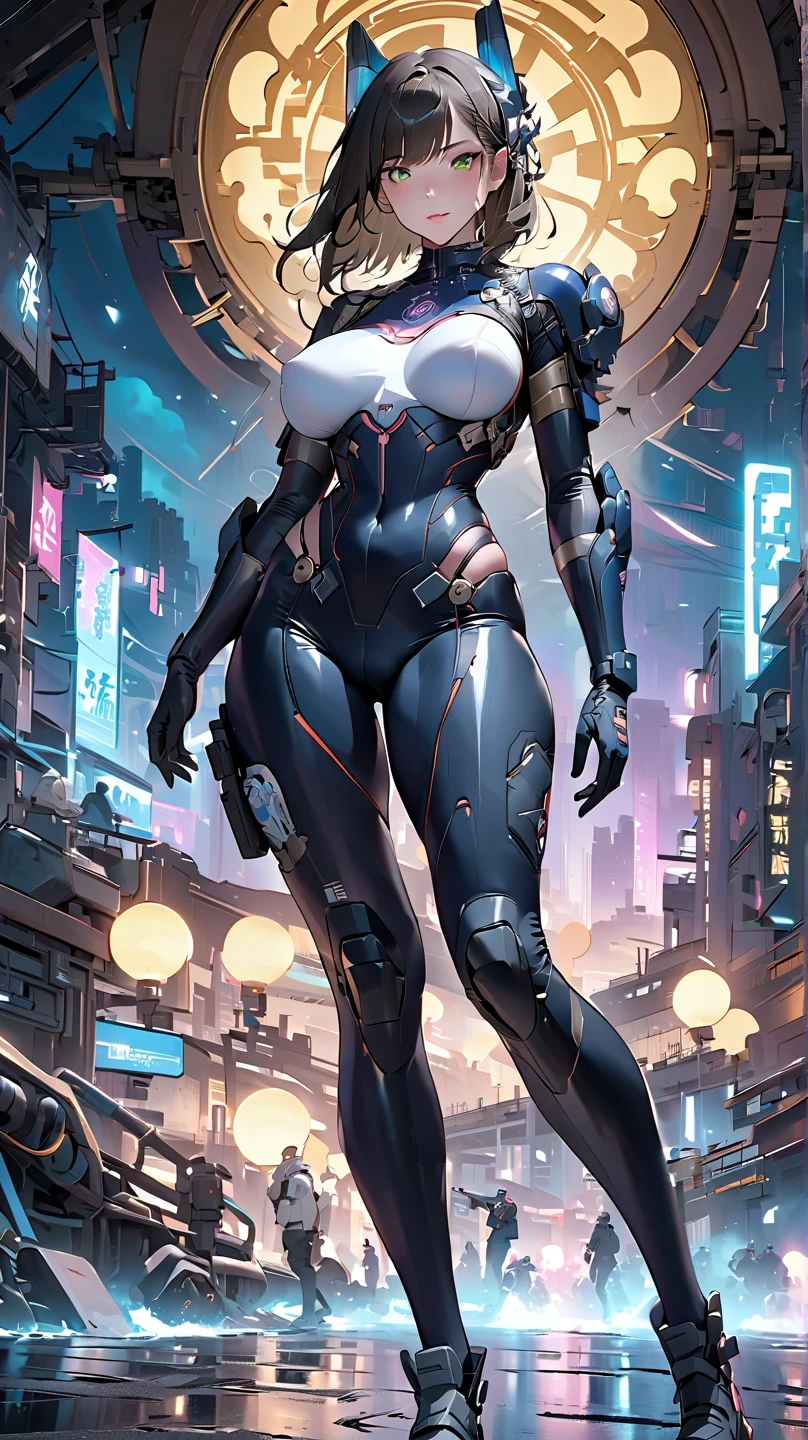 (cyborg girl),(cyborg girl:1.5),maid android,((1girl)),((mechanical robot girl with extremely cute and beautiful pale blue hair)),

(large breasts:1.4),saggy breasts,(((pale blue bob hair:1.35,colored inner hair,short hair,ear breathing))),(((doll))),((pale white skin,doll joints:1.5,mechanical hands:1.5)),((silver armored dress,tesla coilaid mechanical doll:1.5,body of a machine:1.5,metallic skin,ball joint,cyborg:1.5, robotic parts:1.5,robot:1.5,mechanical joints: 1.4,mechanical limbs)),(((pale_blue_eyes:1.3))),intricate eyes,beautiful detailed eyes,symmetrical eyes,((fat)),(((lustrous skin:1.5,bright skin: 1.5,shiny skin,very shiny skin,shiny body,plastic glitter skin,exaggerated shiny skin,illuminated skin,wet legs))),(spider lower abdomen,narrow waist,wide hip,detailed body,(detailed face)),

cute,slutty,seductive,erotic,((nsfw)),

(maid headdress),bare_shoulders,delicate metal decorations,Headdresaid),sleeveless,miniskirt,boots,cleavage_cutout,bare_legs,((wet clothes,intricate outfit,intricate clothes,intricate details)),

(dynamic pose:1.0),embarrassed,(centered,scale to fit dimensions,Rule of thirds),

cyberpunk city by the ocean at night, with bright neon signs and dark stormy clouds and puddles, scenery:1.25,nighttime, starry night, cosmos,Very dark night that makes the neon lights stand out, very bright neon lights,nighttime, starry night, cosmos,,

artistic photography,(photography taken by sldr),highres, sharp focus,(ultra detailed, extremely detailed), (photorealistic artwork:1.37),(extremely detailed CG unity 8k wallpaper),((synthwave background theme)),(((vibrant colors))),intricate,(intricate background),(masterpiece),(best quality),perfect rendered face,perfect face details,realistic face,photo realistic,analog style,((intricate detail)),(((realism))),
