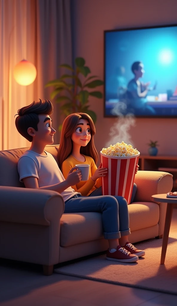 Let's say they have a motorcycle helmet on their heads and the girl and the boy are sitting in the cinema watching a movie, let's say the girl has a drink bottle and the boy has popcorn, let's say they are holding it in their hands and the photo should not be taken from behind during the test.