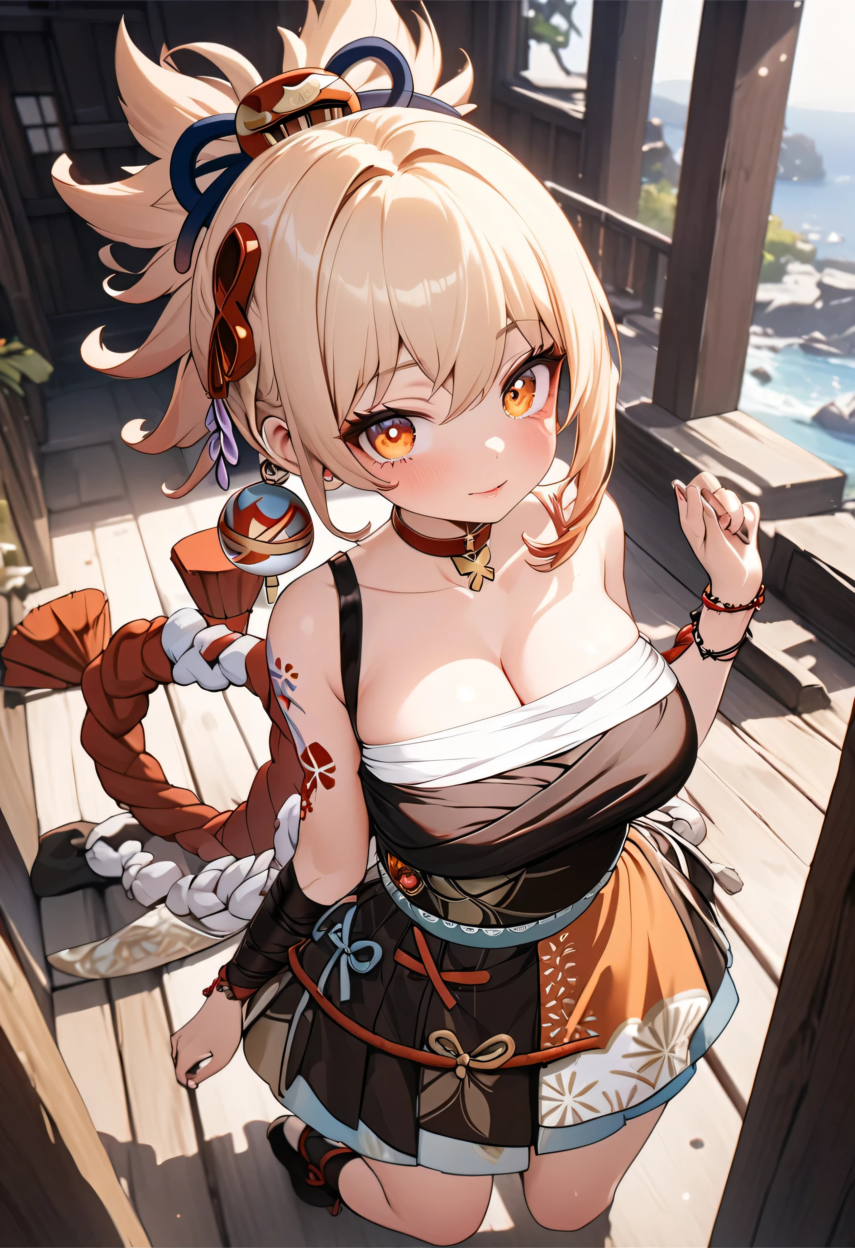(NSTDA.:1.2), (10, beste-Qualit, master-piece: 1.4), ultra-high resolution, (lifelike, photorealistic portrait: 1.48), 25 years old, Cute Girl, Famous Japanese actors, oversized breasts, Blue Eyes, Head tilt, cowboy shot, from the front,My favorite cat ears, looking at the audience, expressionless, Beautiful lake, Zeiss 150mm F/ 2.8 Hasselblad, In Japanese shrines, Whole body, foot, Ultra-Wide Angle