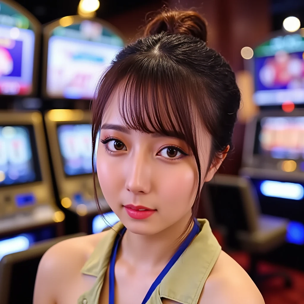 Training scene in a well-equipped gym、Exposed nipples、Exposed underwear、traning、gym、Training scene in a well-equipped gym、Photorealistic images of solo idols, Morning Musume inspired by Eri Kamei, Radiates charm and beauty with plenty of bust and subtle exposure of cleavage. The image is、Must reflect a real person of the highest quality, Powered by Ultra-HD (16 K) resolution, crisp detail, Vivid colors, Dynamic Range, Soft bokeh, Fine texture, Realistic realism, Pin Sharp Focus. Lighting is、Face that is、In the glow of city lights、It's the soft glow of a computer screen. The camera setup is、Nikon D850 and NIKKOR Z 58mm Boobs Boobs Boobs Boobs F。/0.95 S Noct lens, The setting must be ISO 64, F/0.95, Shutter speed is 1/60. --ar 16:9 - V5.1 --Style raw --Q 2 --S 750