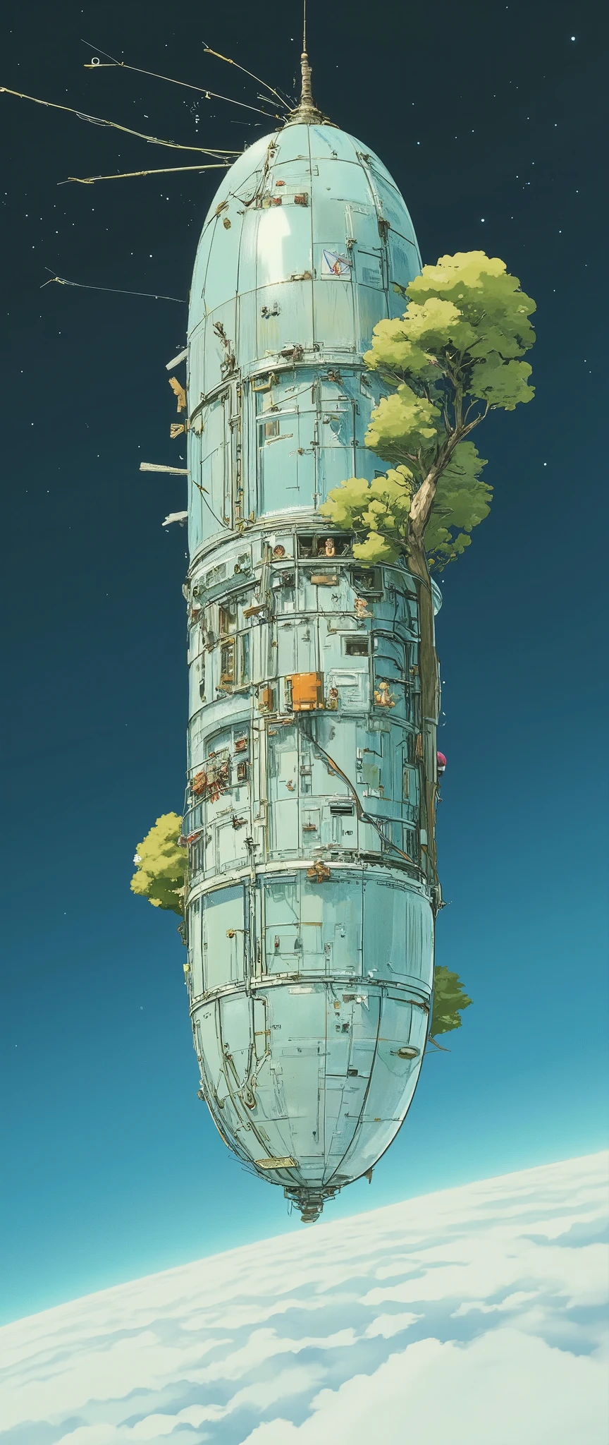 (Masterpiece:1.2, top quality, ultra high definition, very detailed, best illustration),8k,16k,wallpaper,space colony,,(A glass-walled space colony shaped like a long, thin radish.:2.0),(people類が増えすぎたpeople口を宇宙に移民させるようになって半世紀が過ぎた:2.0),(地球の周りの発達したpeople工都市はpeople類の第二の故郷となり、peopleはそこで子を産み、Raising 、 died :2.0),( Space Century 0078 :2.0),(Space colony Side 3 called itself the Principality of DAIKON.:2.0),(The Principality of DAIKON challenged the Earth Federation government to a war of independence.:2.0),(地球連邦とDAIKON公国の総people口は半分を死にいたらしめた:2.0),(people々was terrified by his own actions.:2.0),( anime artwork :2.0)