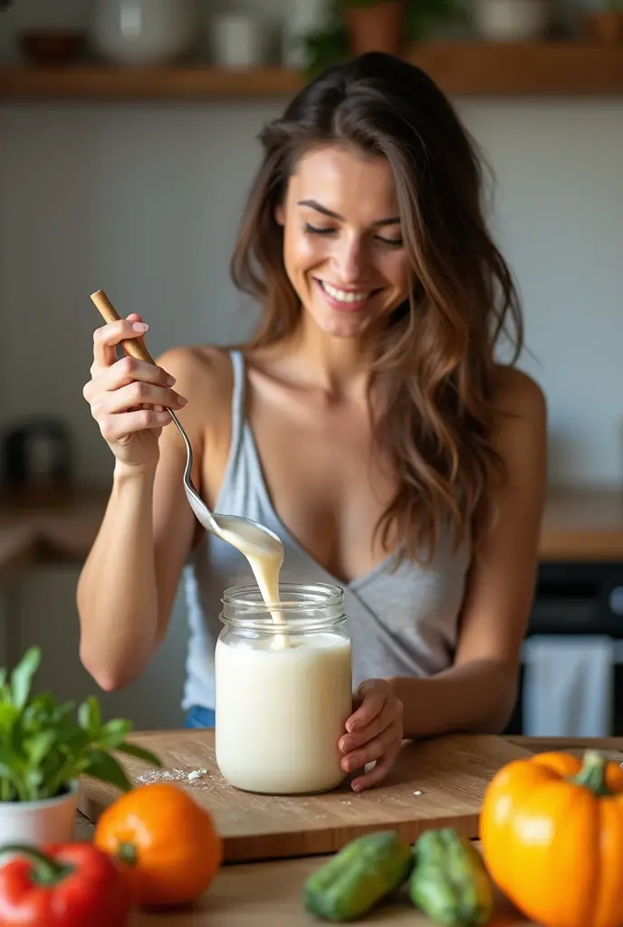 Una vaca lechera bebiendo leche en un vaso de vidrio salpicando y sonriendo sacando la lengua