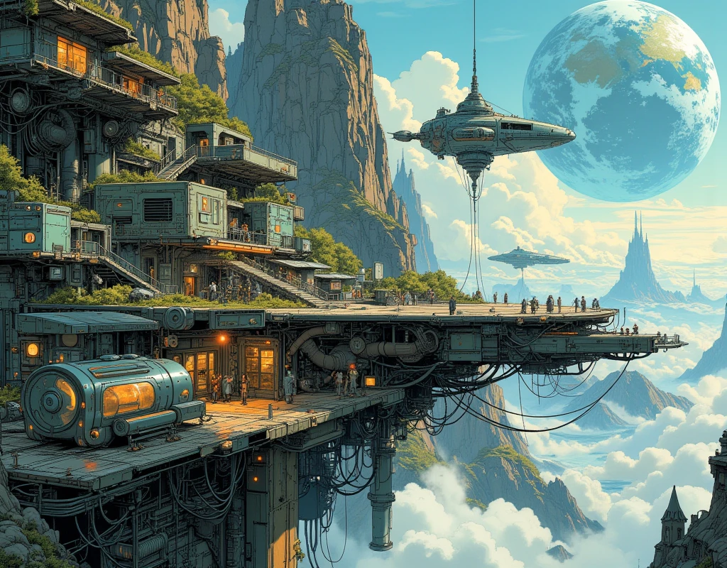 A breathtaking view of a futuristic space colony, designed as a massive globalize structure floating in the cosmos. The interior of the platform reveals a meticulously planned colony with lush green areas, shimmering lakes with sport stadium, and agricultural zones. (small vehicles floating:2.4), emphasizing the scale and grandeur of the structure, with high dynamic range to balance the bright interior with the dark vacuum of space. backdrop: long distance is earth