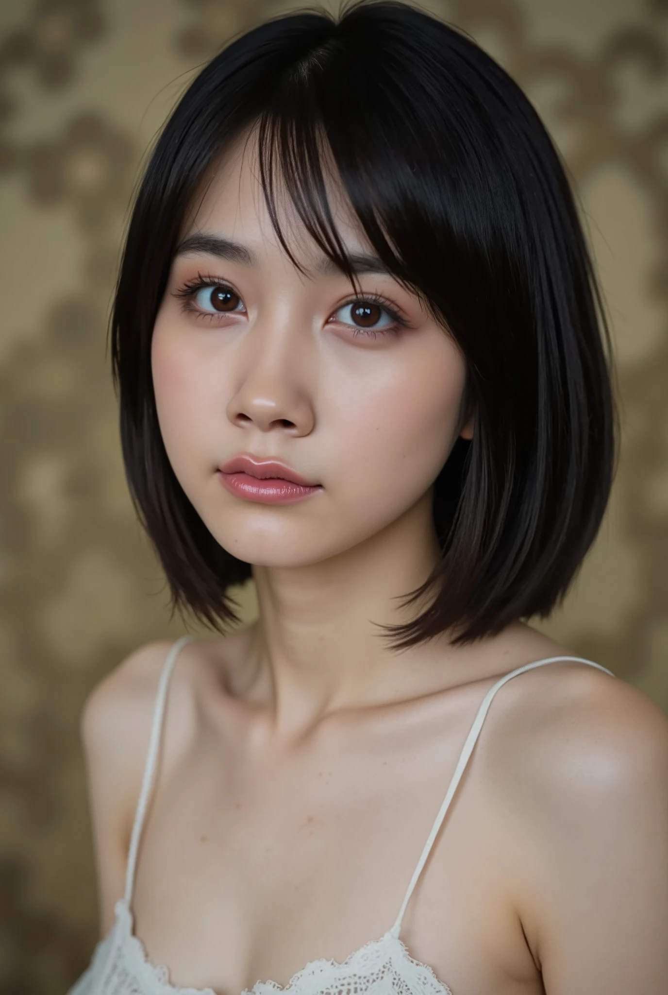 (( Japanese, petite woman, Voluptuous women, without makeup)), ( full body portrait , black hair, shorthair , very large breasts, Completely naked, very dark pubic hair ), white skin, Shiny, thin lips, skinny, Body Type, delicate and charming collarbone, 最 High Quality , RAW photos, realistic, face, とても beautiful, cute, The depth of the written boundary, high definition, 超 Details, Details, Very Details, extremely Details eye and face, Sharp Eye, sharp concentration, Cinema Lighting, masterpiece, 最 High Quality ,16k,8k, beautiful,Get used to it, exquisite,extremely Get used to it, finely Get used to it, High Quality , insanely Get used to it, ultra Get used to it, 超 high definition, 超 High Quality , beautiful face, Japanese , nsfw,When naked , (Completely naked,cute girl, Thick Twin Tails:1.6),Cinema Lighting , Detailsな乳首,