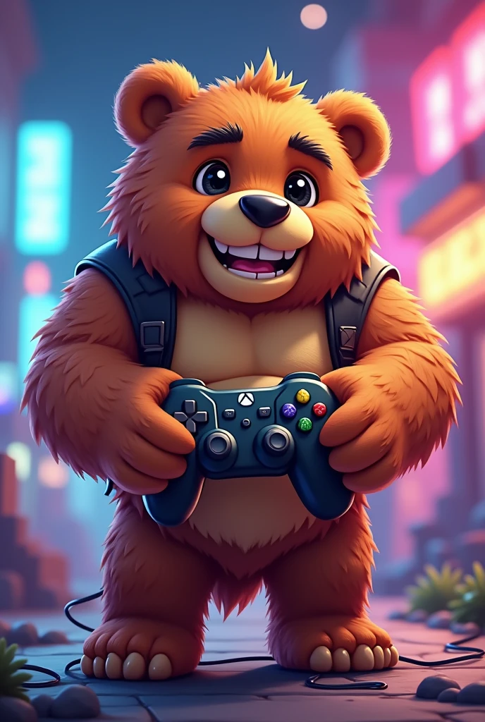 a detailed illustration of a capybara mascot, high quality, realistic, detailed fur, detailed facial features, smiling, wearing a black beanie, holding a counter-strike game controller, 8k, highly detailed, photorealistic, intricate, complex, corporate logo, esports, gaming, FPS, counter-strike