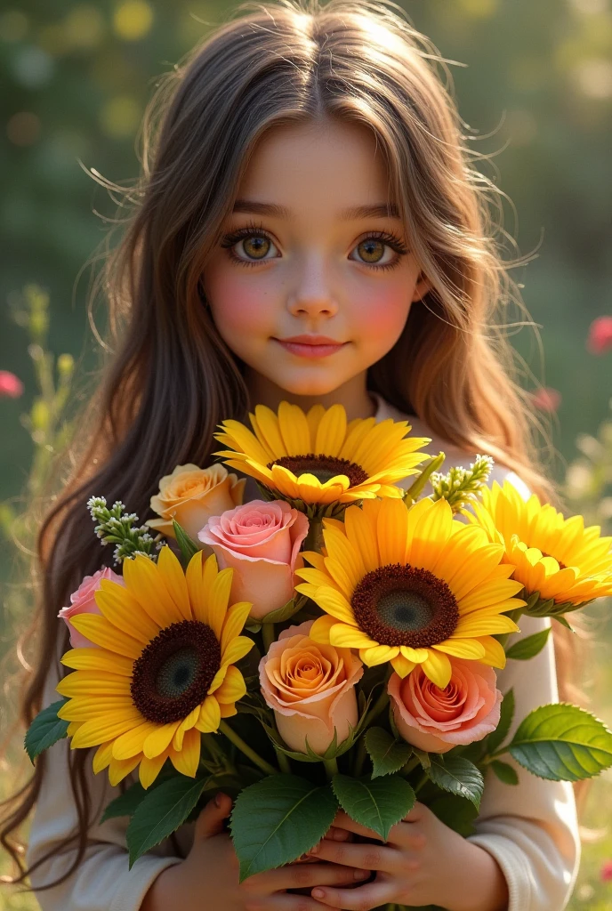 Girl in a sunflower field