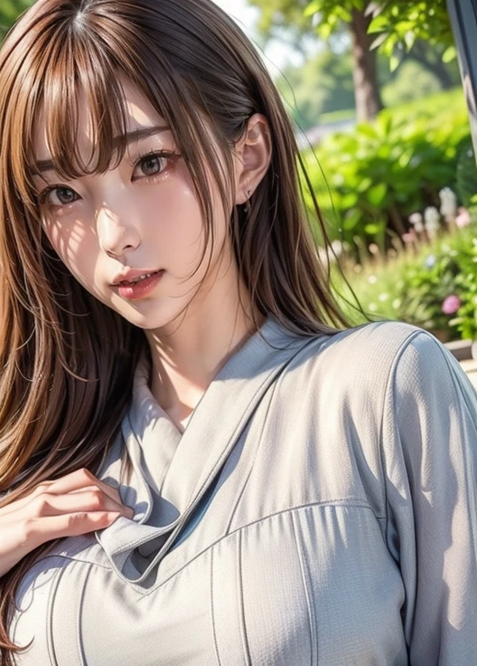 (( top quality)), (超 high definition), ( very detailed), (Detailed explanation), (( best CG )), (masterpiece), Super Fine Art, ( top quality、8k、32K)、( beautifully detailed eyes:1.6)、( high definition)、 Very Beautiful Face and Eyes、 1 Woman 、((:1.3))、 Thin Waist、Delicate body、( Attention to Details )、(8k、Oil paints:1.2)、( realistic:1.37)、  bright color、  depth of field 、 concentrate、 is tall,  slender and hourglass-like figure 、 slim、(( casual fashion :1.6)), Plump lips,  ( seductive poses)、