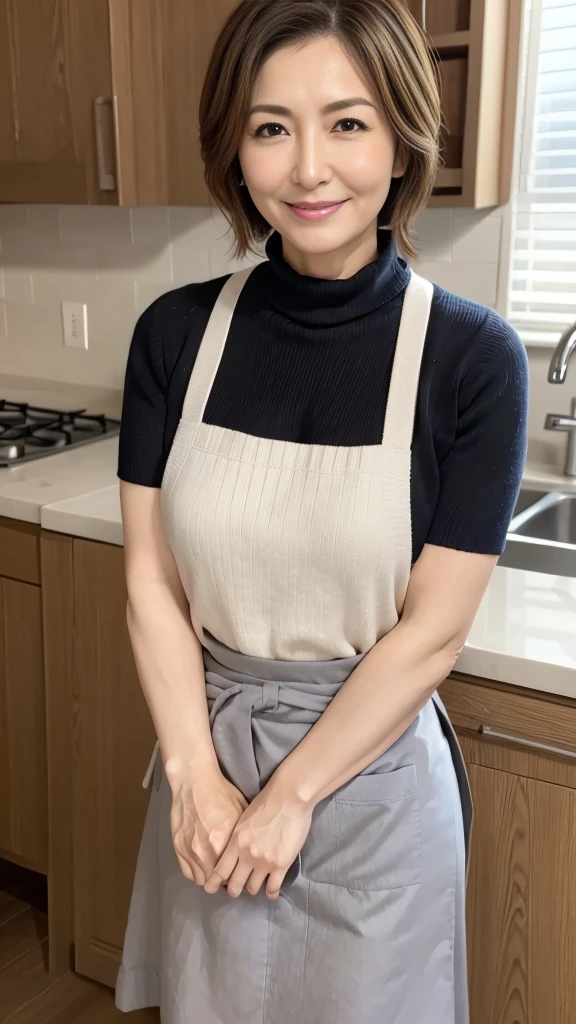 Browsing Caution:1.1、Active women, smile、Age: 40 years old, Mature Woman, Bake cookies in a sunny kitchen, Surrounded by flour, Stir the bowl、Huge breasts 、short hair、Black-haired、Wearing a white apron、Long Sleeve T-Shirt、((Tight clothing))、(blunt bangs)