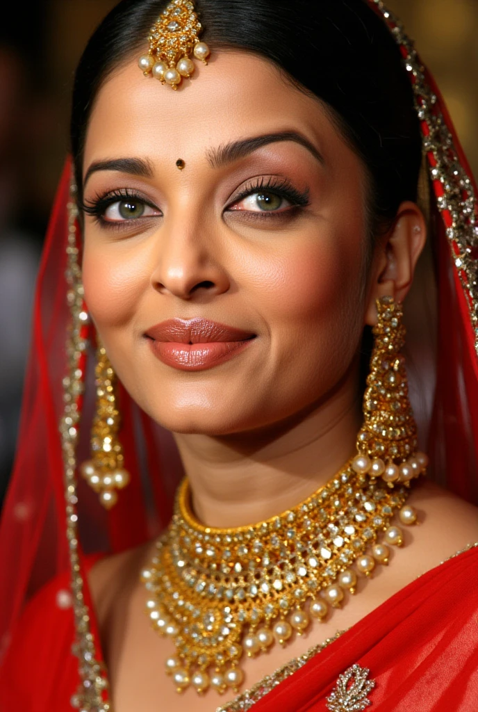  Aishwarya rai MILF close up picture , wearing a hoop earings ,hoop nose ring , Sindoor and bindi on forehead , married hindu bhabhi ,traditional hindu women