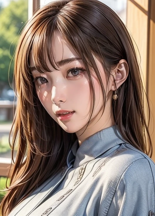 (( top quality)), (超 high definition), ( very detailed), (Detailed explanation), (( best CG )), (masterpiece), Super Fine Art, ( top quality、8k、32K)、( beautifully detailed eyes:1.6)、( high definition)、 Very Beautiful Face and Eyes、 1 Woman 、((:1.3))、 Thin Waist、Delicate body、( Attention to Details )、(8k、Oil paints:1.2)、( realistic:1.37)、  bright color、  depth of field 、 concentrate、 is tall,  slender and hourglass-like figure 、 slim、(( casual fashion :1.6)), Plump lips,  ( seductive poses)、