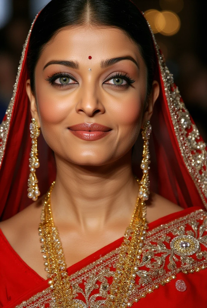  Aishwarya rai MILF close up picture , wearing a hoop earings ,hoop nose ring , Sindoor and bindi on forehead , married hindu bhabhi ,traditional hindu women