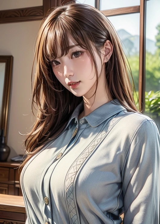 (( top quality)), (超 high definition), ( very detailed), (Detailed explanation), (( best CG )), (masterpiece), Super Fine Art, ( top quality、8k、32K)、( beautifully detailed eyes:1.6)、( high definition)、 Very Beautiful Face and Eyes、 1 Woman 、((:1.3))、 Thin Waist、Delicate body、( Attention to Details )、(8k、Oil paints:1.2)、( realistic:1.37)、  bright color、  depth of field 、 concentrate、 is tall,  slender and hourglass-like figure 、 slim、(( casual fashion :1.6)), Plump lips,   seductive poses 、