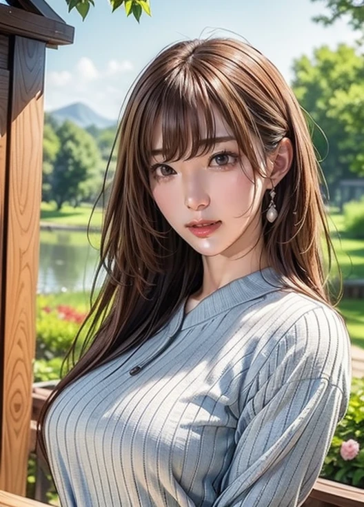 (( top quality)), (超 high definition), ( very detailed), (Detailed explanation), (( best CG )), (masterpiece), Super Fine Art, ( top quality、8k、32K)、( beautifully detailed eyes:1.6)、( high definition)、 Very Beautiful Face and Eyes、 1 Woman 、((:1.3))、 Thin Waist、Delicate body、( Attention to Details )、(8k、Oil paints:1.2)、( realistic:1.37)、  bright color、  depth of field 、 concentrate、 is tall,  slender and hourglass-like figure 、 slim、(( casual fashion :1.6)), Plump lips,   seductive poses 、