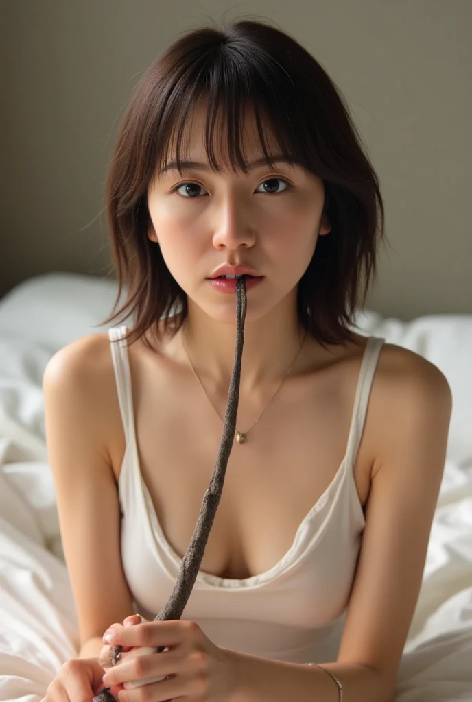 (masterpiece:1.2,high quality), One girl, ((Ultra-Realistic Details)), (Realistic beautiful Japanese girl face)、((((front))))、((((16歳))))｟Upper body close-up｠、(((Completely naked)))、((((short hair))))、(((small, Flat Chest:1.4)))、Global Illumination, Shadow, Absurd, Octane Rendering, 8K, Ultra Sharp, Metal, Complex, Decorations detailed, highly Complex details, ((A clean and pretty face)), Equipment, Bobcut,((((((She is eating dark brown poop, her mouth is stained with poop, and she has poop on her face, hair and breasts))))))、((((((Her mouth is dirty with shit))))))、((((((She is eating dark brown poop, her mouth is stained with poop, her face, hair and breasts are stained with feces))))))、((((((Dirty brown poop staining her hair and beautiful skin, filthy))))))、((((((She has a lot of shit in her mouth))))))、((((Nipples are pink and natural color))))