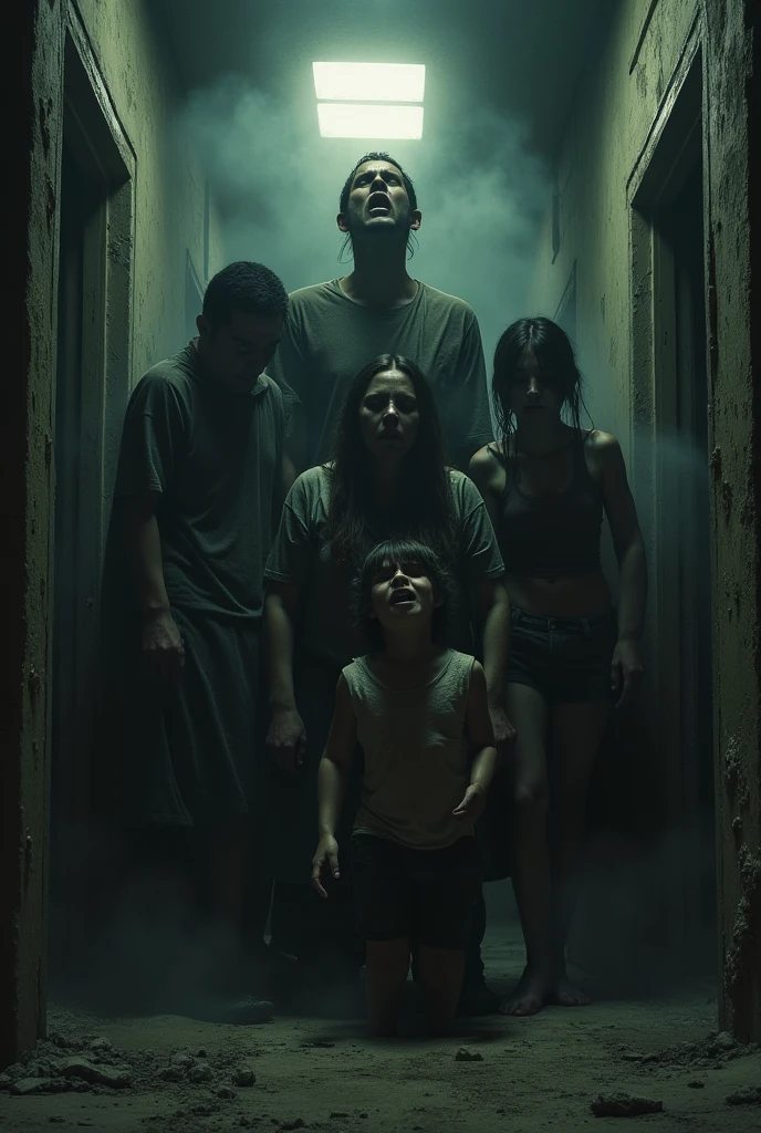 Abandoned hospital, safe room with metal door and other survivors