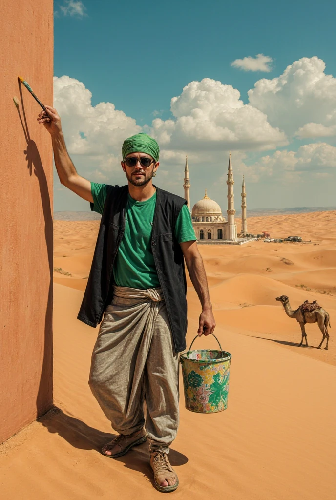 A full-body view of a man positioned at the edge of the frame in the ...