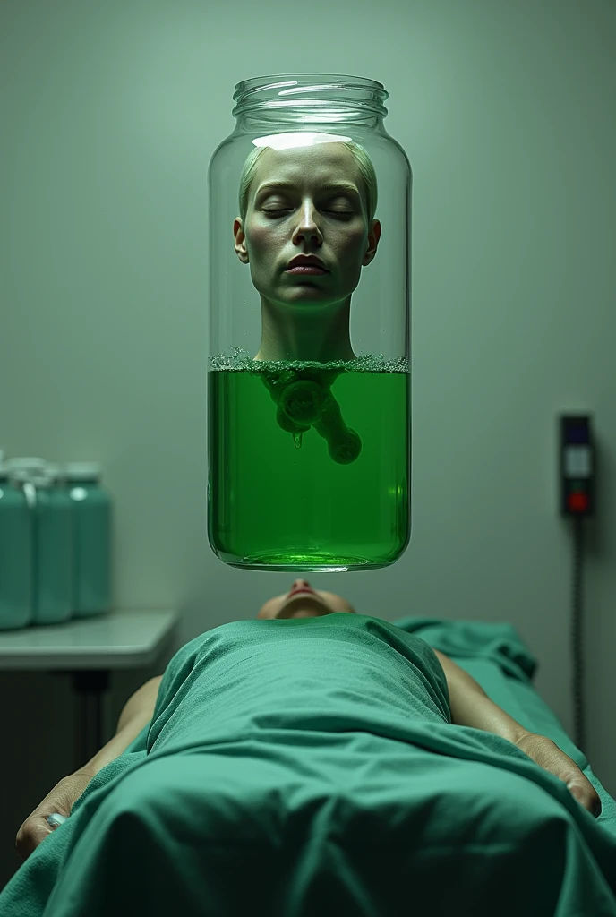 <lora:y4nn-000006:0.75>y4nn, nude woman in fetal position with head between legs suspended in glass pods filled with green fluid, attached to tubes, highest quality, masterpiece, highly detailed