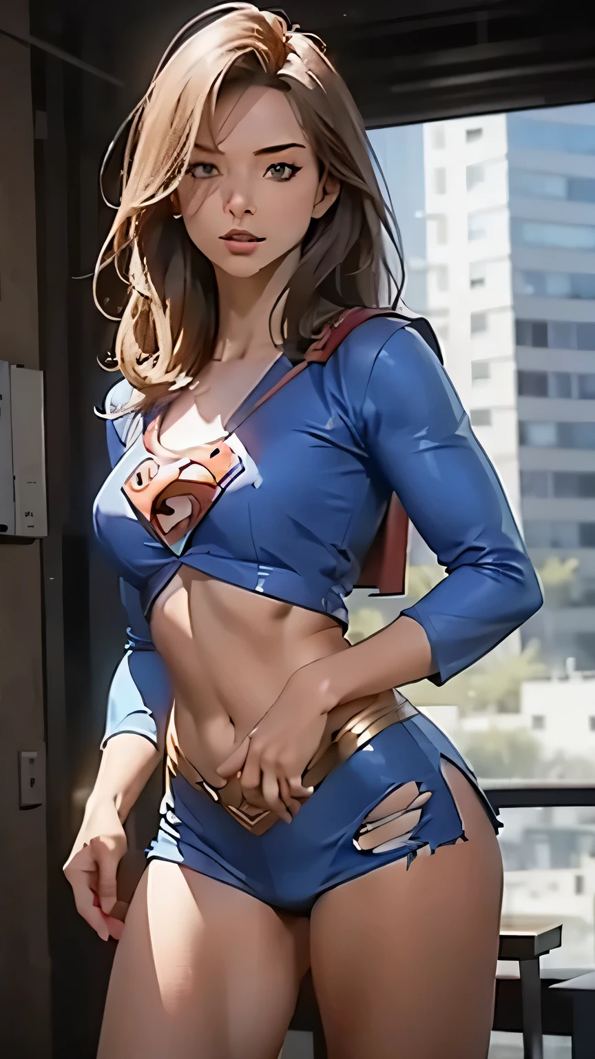 Super girl, cabello negro, axilas, ojos amarillos, pantie, cabello corto