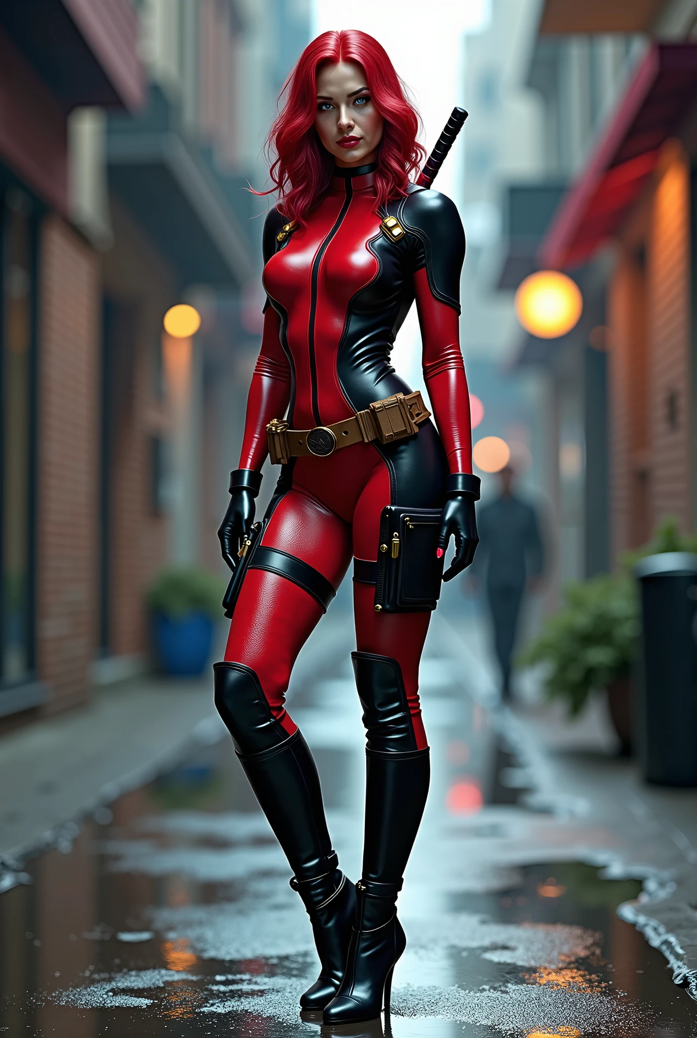 ((Team Rocket Jessie)), ((3D graphics)), Mortal Kombat character, Mortal Kombat graphics, 1girl, Team Rocket Uniform, Team Rocket Logo, "R" Logo, Jessie, red head, blue eyes, fit, perfect physics, perfect anatomy.