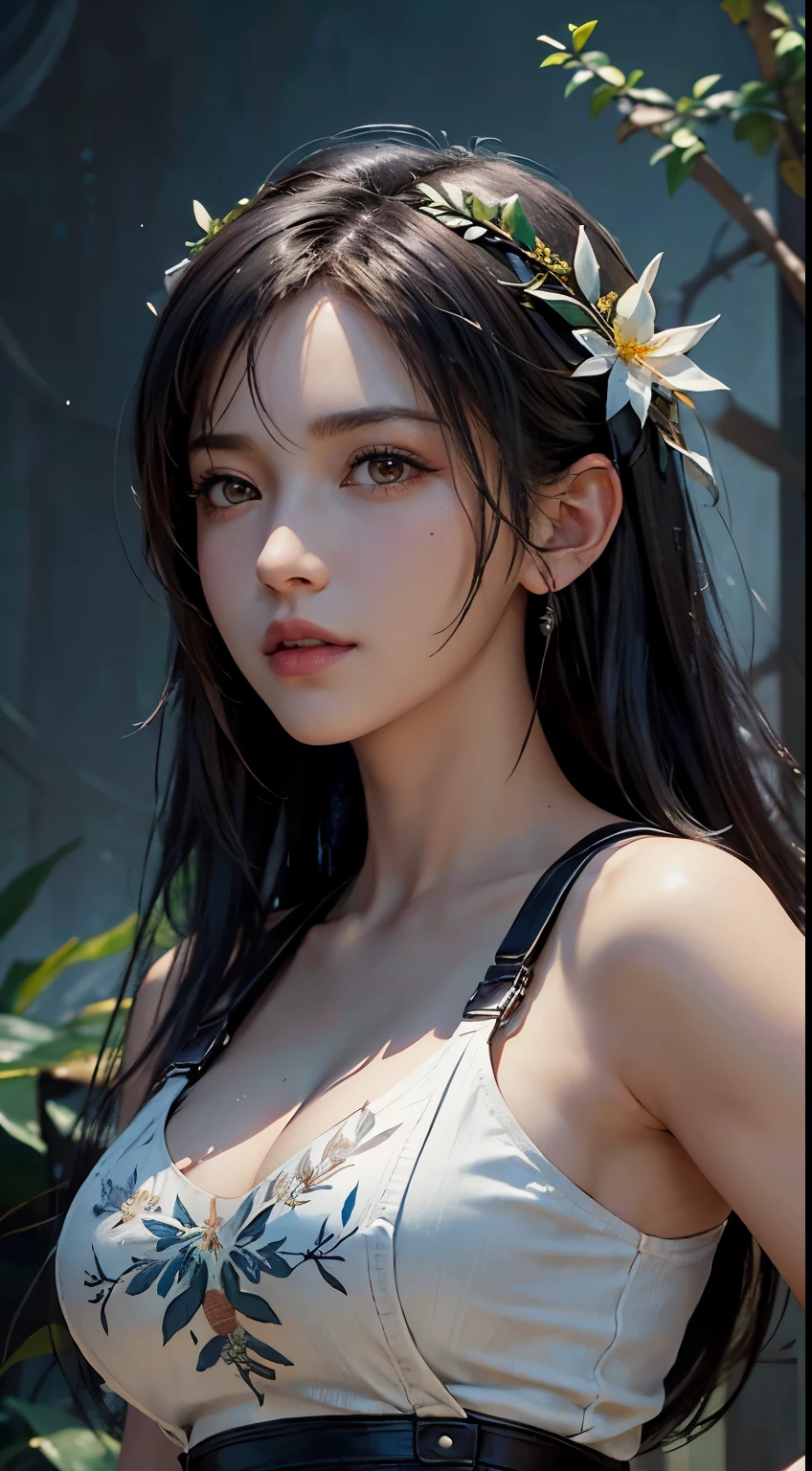 (Ultra Real), (Illustration), (High Resolution), (8K), (Very Detailed), (Best Illustration), (Beautiful Detailed Eyes), (Best Quality), (Ultra Detailed), (Masterpiece), (Wallpaper), (Detailed Face), Night Up Upper Body,Armpits, Ice Cream,Long Hair,Solo,Simple Kimono Top Girl, Sweaty, Japan Person, Big Tits, (Camel Toe) Nezuko Kamado,