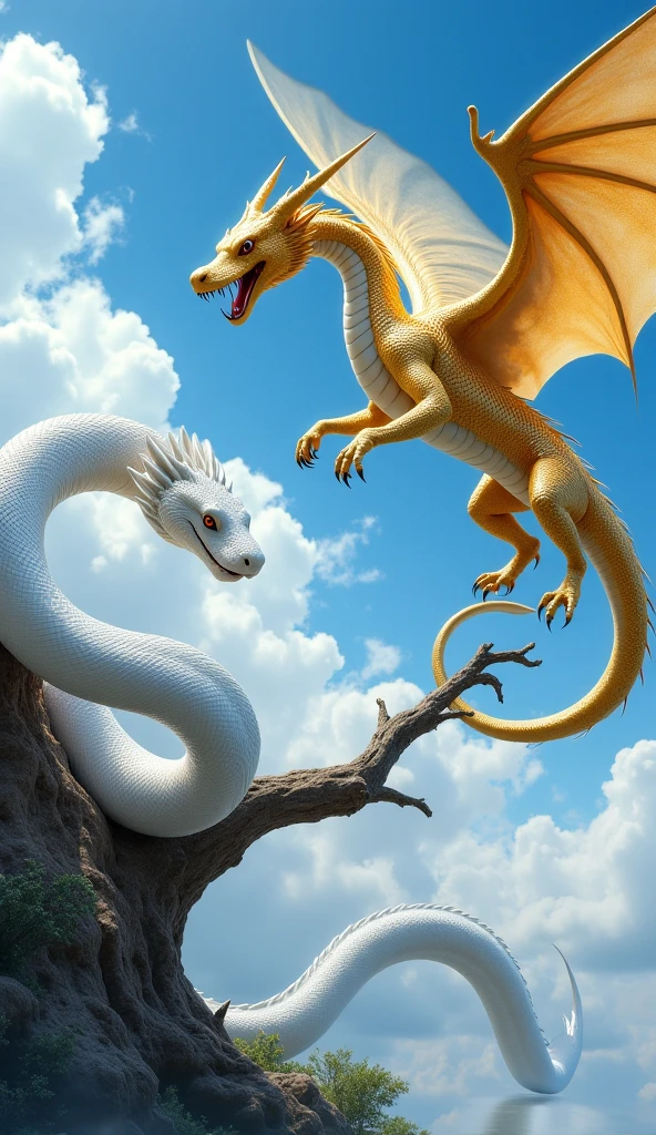 (tmasterpiece), (Best quality at best), Cinematic quality,Rendered by Octane,Ultra-detailed details,Cloud dragon composed of white clouds,Huge Chinese dragon,Slender dragon body,body of revolution,Dragon tail,Dragon's Horn,dragon claw,