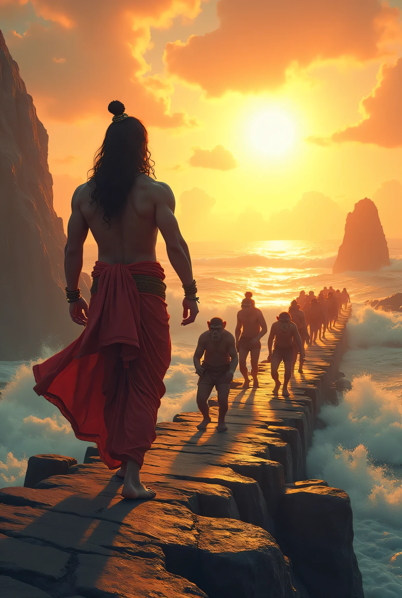 When Ravana abducted Mother Sita, Shri Ram traveled across the sea to Lanka to search for her. During this time, the monkey army was also included in Shri Ram's army, whose main leader was Hanuman. Hanuman, who was an incarnation of Lord Shiva, had immense devotion and loyalty towards Shri Ram.