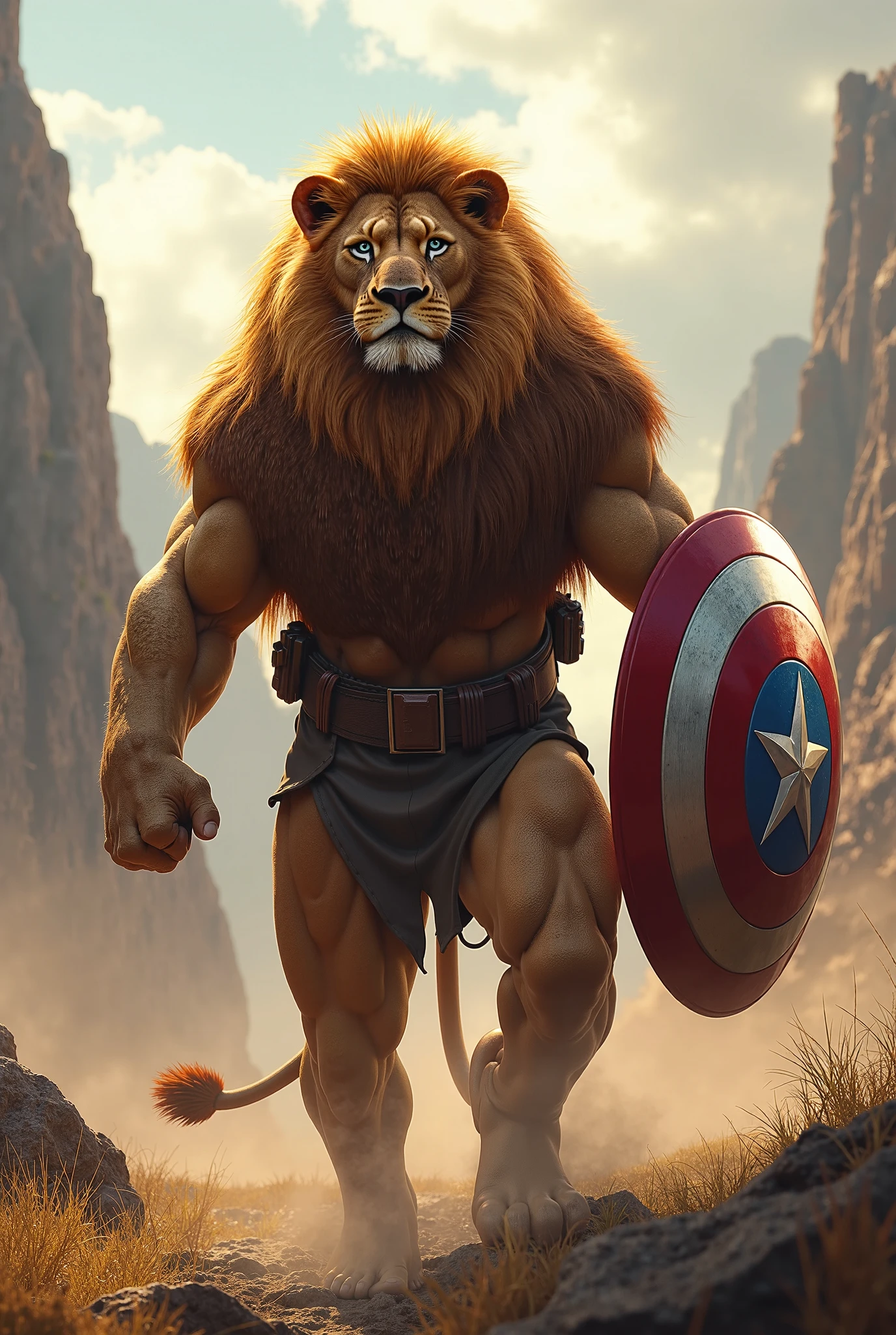 Best quality, masterpiece, ultra high res, photorealistic, raw photo, unity 8k wallpaper,
c4tt4stic, lion, <lora:c4tt4stic6(1):0.9>, superman, full body,