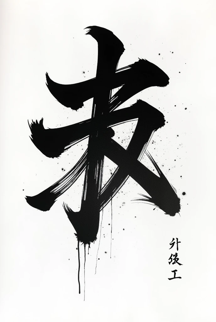 Text calligraphy shows the kanji for “art”， reflect the abstract artistic style of streaming hip-hop