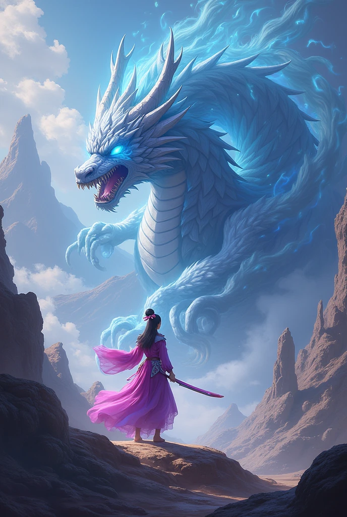 the beautiful hyper detailed scene render that a lonely single beautiful girl lies in the arms of a huge silver dragon alone in the fairyland surrounded by white clouds, in the style of makoto shinkai victo ngai and peter mohrbacher studio ghibli artgerm karol bak beeple, cinematic, beautiful dream, psychedelic, animation style