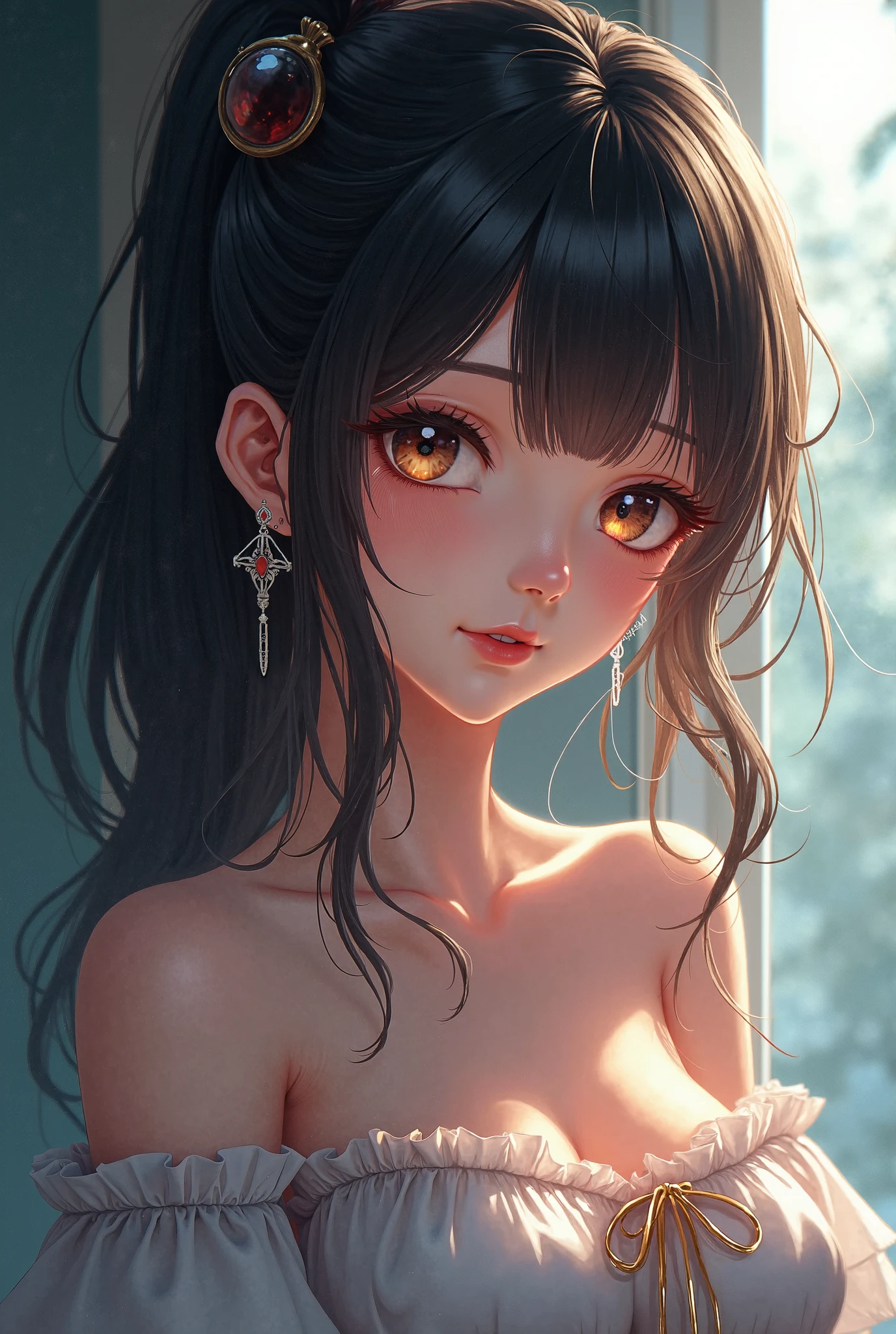 (((meruccubus))),Succubus girl,(((Succubus,monster girl))),

sexy, (red demon horns,red glowing horns,red horns,horns), (devil tail:1.3,demon black tail), ((((hair between horns,(red oni,red skin,oni,colored skin,),skin-covered horns,demon girl,body freckles,freckles,braces,mole under eye,)))),big tits,big butt, thick legs, bitch, naughty face,heart pupils:1.4, heart,hearts,heart marks,((pointy ears)),

(large breasts:1.5),saggy breasts,(((yellow_eyes:1.3))),intricate eyes,beautiful detailed eyes,symmetrical eyes,big eyes:1.5,((((long hair, black hair,blunt bangs,wavy hair)))),((((lustrous skin:1.5,shiny skin,very shiny skin,shiny body)))),(spider lower abdomen,narrow waist,wide hip,bimbo body,inflated legs,thick thighs),(((detailed face))),

(cute,slutty,sensual,seductive look,seductive,((erotic)),opulent,sumptuous,longingly,((nsfw))),

((wrapped in a tiny bath towel around the body)), (wet hair, wet skin) and (steam),(((naked under the towel))),

(dynamic pose:1.0),solo focus,embarrassed,(centered,scale to fit dimensions,Rule of thirds),

outdoor bath,hot onsen,onsen pond,rock bath,full moon,mountains in the background,stream,The hot spring is steaming,night time,scenery,extremely scenery,

(Glossy asian ornaments),highres,sharp focus,(ultra detailed,extremely detailed),(photorealistic artwork:1.37),(extremely detailed CG unity 8k wallpaper),(((vibrant colors,vibrant theme))),(intricate),(masterpiece),(best quality),artistic photography,(photography taken by sldr),(intricate background),perfect rendered face,perfect face details,realistic face,photo realistic,((intricate detail)),(((realism))),
