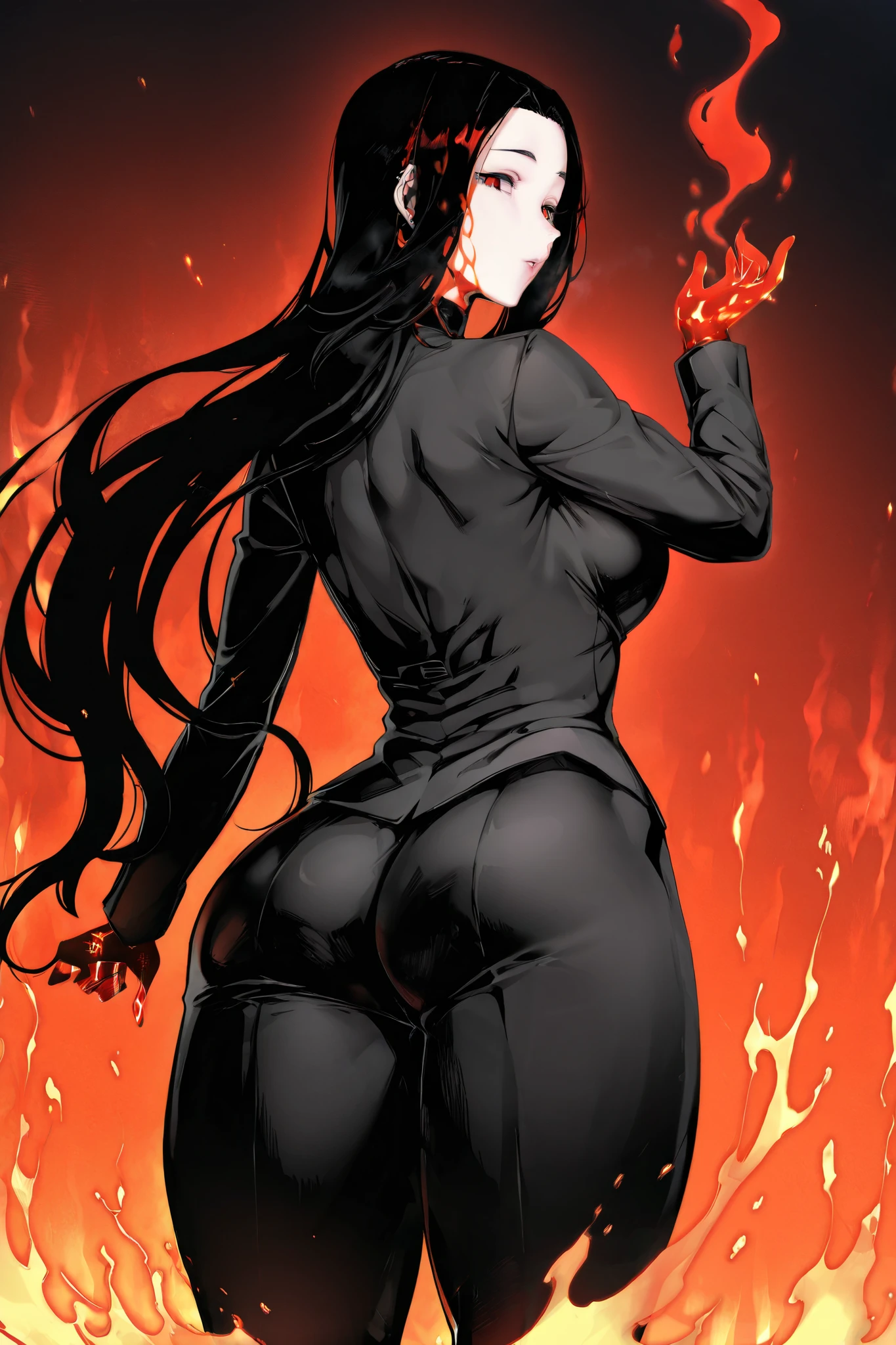 a close up of a cartoon of a woman with a knife, fullbody commission for, commission for high res, thicc, oc commission, sinister pose, full body xianxia, katanas strapped to her back, cel - shaded art style, dark sorceress fullbody pose, commission for, thick black line art, raven branwen, rwby, black hair, expressionless, makeup, empty eyes, black hair, 8k, super detail, 4K, HD, highres, best quality, award winning, high quality, high details, super detail, textured skin, anatomically correct, ccurate, masterpiece, retina, UHD, hyper detail, hyper detailed face, thicc, biomechanical oppai, oppai, thicc, oppai proportions, nsfw, platform heels, bimbo, (massive lips: 1.3) and (silicon lips:1.3), thick lips, highly detailed face, ((best quality)), ((masterpiece)), (detailed),nsfw, photorealistic, ultra high res, intricate, hyperdetailed, (skindentation), detailed body , (detailed face:1.1), (outlined iris), (hidrocor lenses), (perfect eyes), 4k, beautiful, :1.3 ,